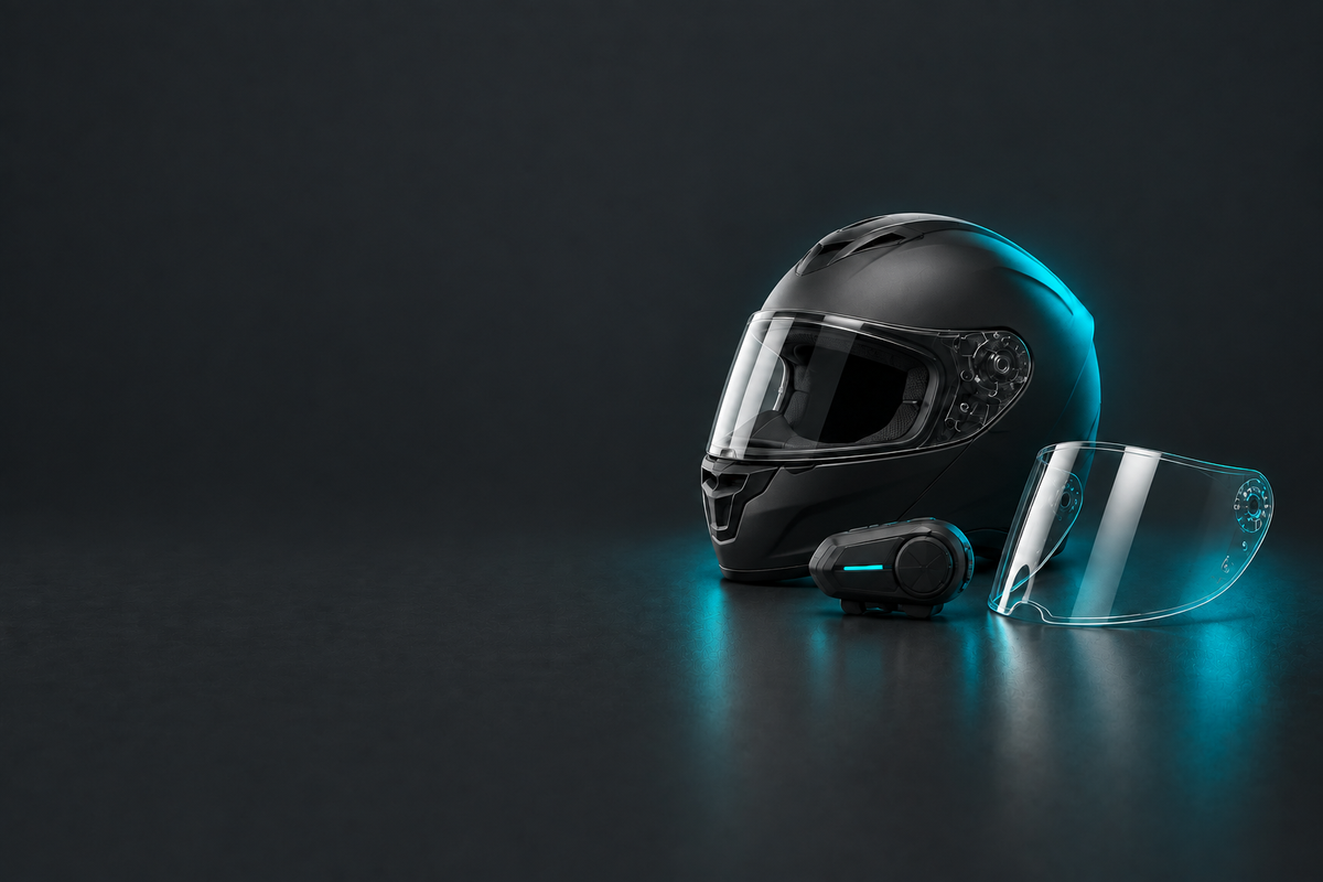 Motorcycle helmet accessories and intercoms