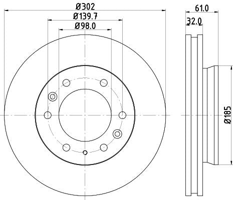 Hella Brake Disc for FORD & Mazda, OEM quality, OEM 1727183 - View 4