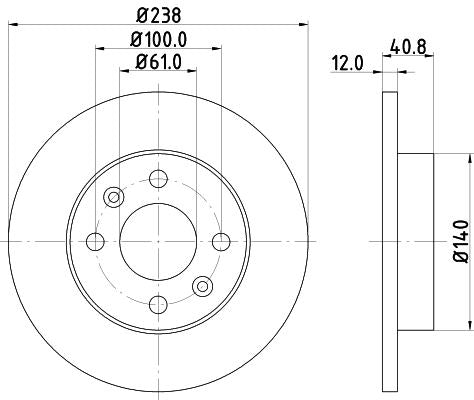 Hella Brake Disc for Renault & Dacia, OEM quality, OEM 2677509716 - View 3