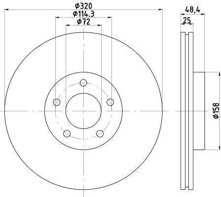 Hella Brake Disc for Mazda, OEM quality, OEM B37F3325X - View 2