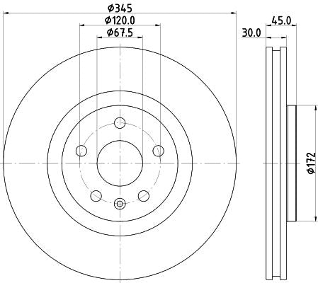 OPEL Insignia B Grand Sport Brake Disc, Hella OEM, OEM 13598064 - View 4