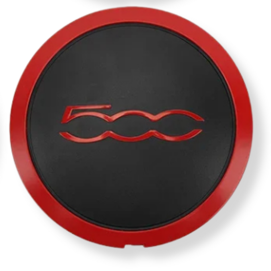 Fiat 133mm Red plastic Centre Cap, single, OEM 51884863