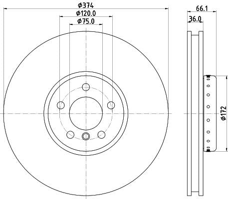 Hella Brake Disc for BMW & Alpina, OEM quality, OEM 34106898731 - View 2