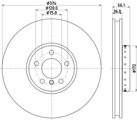 Hella Brake Disc for BMW & Alpina, OEM quality, OEM 34106898731 - View 2