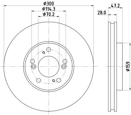 Hella Brake Disc for Honda (gac), Honda & more, OEM quality, OEM 45251S1A405 - View 3