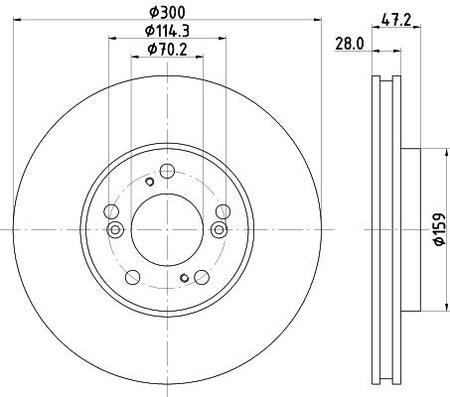Hella Brake Disc for Honda (gac), Honda & more, OEM quality, OEM 45251S1A405 - View 3