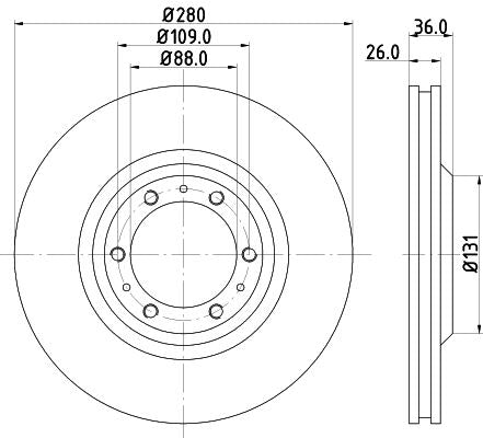 Hella Brake Disc for Isuzu, Great Wall & more, OEM quality, OEM 569050 - View 3