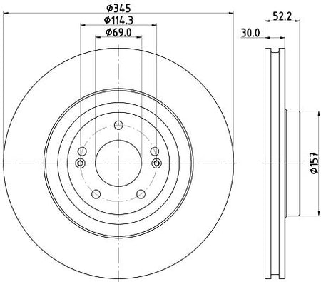 Hyundai i30 Brake Disc, Hella OEM, OEM 51712S0100 - View 2