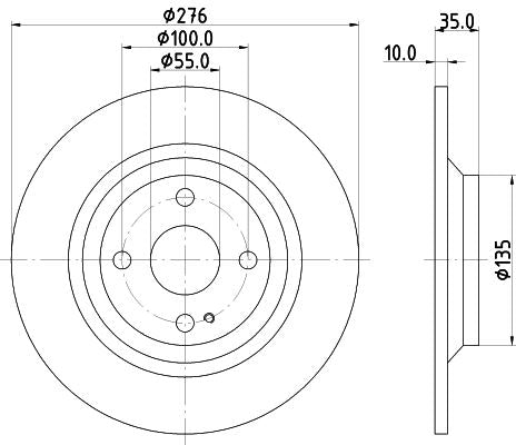 Mazda MX-5 II Brake Disc, Hella OEM, OEM N06Y26251 - View 3