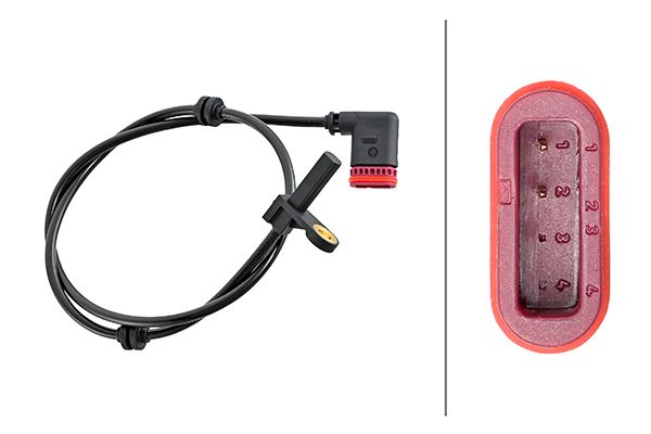 Mercedes-Benz S-Class ABS Wheel Speed Sensor, Hella OEM, OEM 2219057300, MPN 6PU 230 048-211