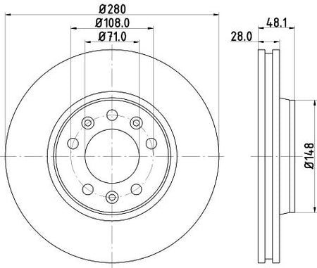 Hella Brake Disc for Citroen & FIAT, OEM quality, OEM 1401416880 - View 2