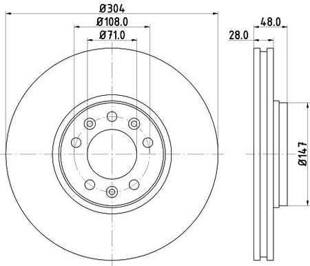 Hella Brake Disc for Citroen, OEM quality, OEM 1440027088 - View 2