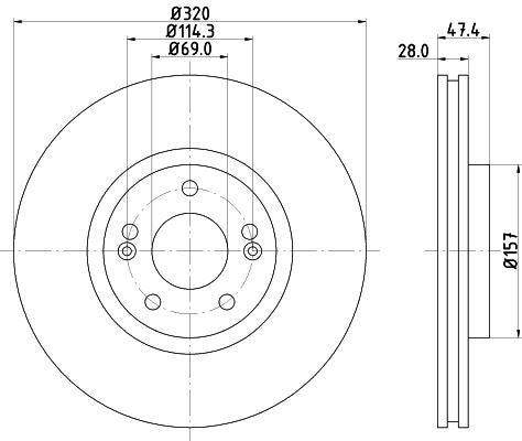 Hella Brake Disc for Hyundai & KIA, OEM quality, OEM 517122T000 - View 2