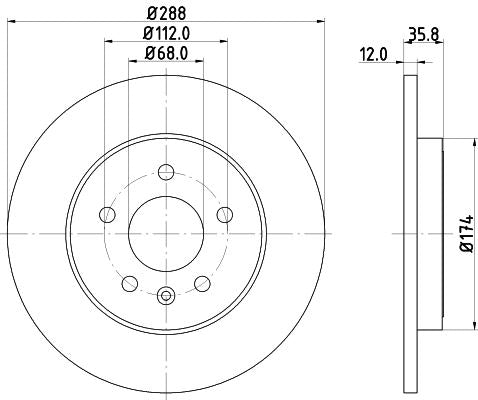Hella Brake Disc for AUDI & SEAT, OEM quality, OEM 8E0615601M - View 4