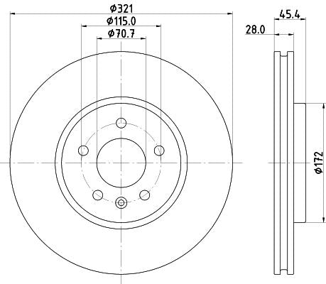 OPEL Insignia B Grand Sport Brake Disc, Hella OEM, OEM 13517853, MPN 8DD 355 132-171