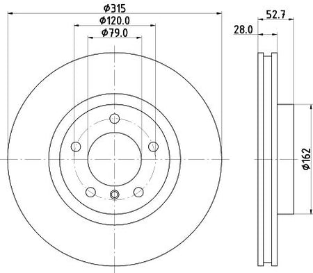 Hella Brake Disc for Wiesmann & BMW, OEM quality, OEM 2227172 - View 4