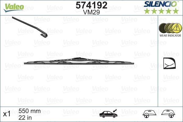 Valeo Front Wiper Blade for Porsche, Volvo & more, OEM quality, OEM 4B0955425, MPN 574192