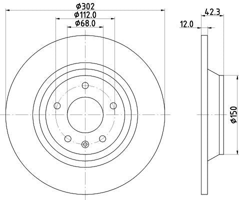 AUDI A6 C6 Avant Brake Disc, Hella OEM, OEM 4F0615601G - View 2
