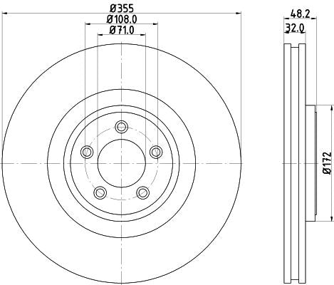 Hella Brake Disc for Jaguar, OEM quality, OEM C2C25337 - View 4