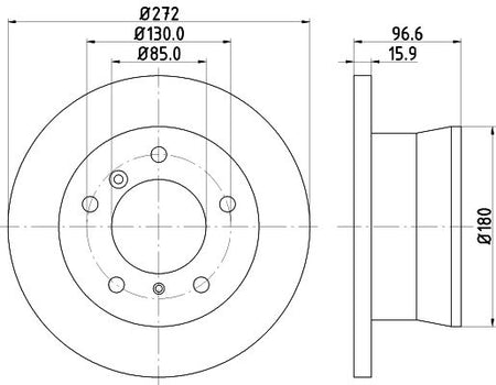 Hella Brake Disc for PUCH & Mercedes-Benz, OEM quality, OEM 2D0615601A - View 3