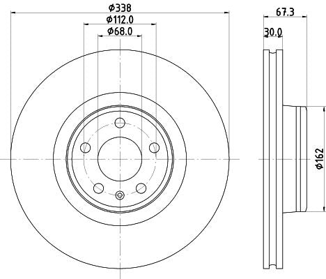 Hella Brake Disc for AUDI, OEM quality, OEM 4K0615301E, MPN 8DD 355 135-151