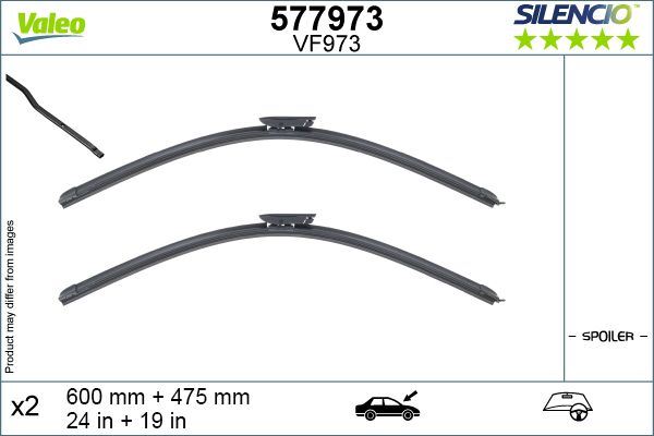 Citroen C4 Cactus Front Wiper Blade Set, Valeo OEM, OEM 1611871180, MPN 577973