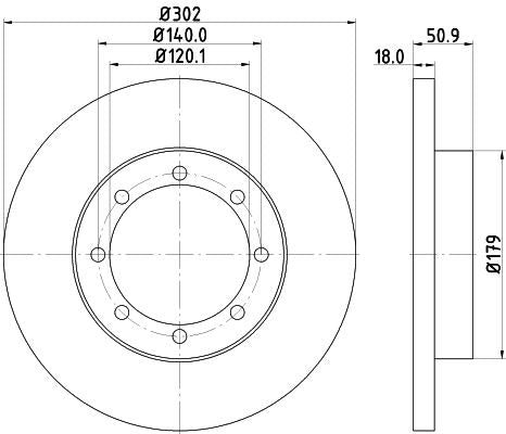 Vauxhall Movano Mk II Brake Disc, Hella OEM, OEM 4320600Q0C - View 2