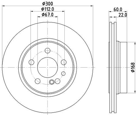 Mercedes-Benz S-Class Brake Disc, Hella OEM, OEM 1404230412 - View 3
