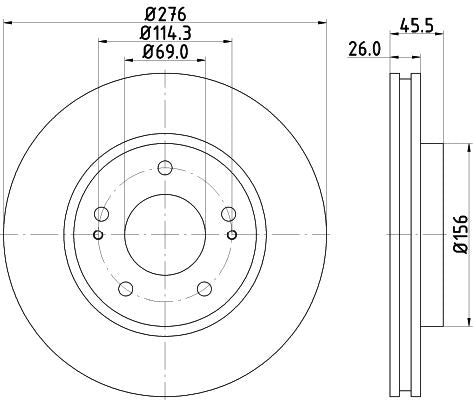 Hella Brake Disc for Mitsubishi & Dodge, OEM quality, OEM 4615A054 - View 3