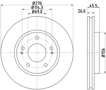 Hella Brake Disc for Mitsubishi & Dodge, OEM quality, OEM 4615A054 - View 3