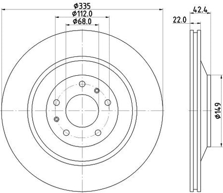 Hella Brake Disc for Bentley & Volkswagen, OEM quality, OEM 3D0615601 - View 3