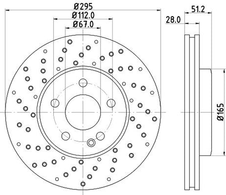 Mercedes-Benz GLA-Class Brake Disc, Hella OEM, OEM 2464212512 - View 2
