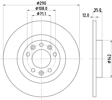 Hella Brake Disc for OPEL, FIAT & more, OEM quality, OEM 1609583080 - View 3