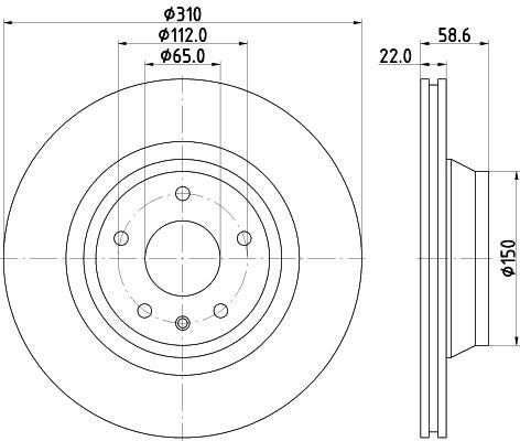 Hella Brake Disc for AUDI, OEM quality, OEM 8J0615601A - View 3