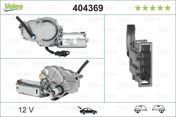 Valeo Rear Wiper Motor for Volkswagen & Seat, OEM quality, OEM 6N0955713A, MPN 404369