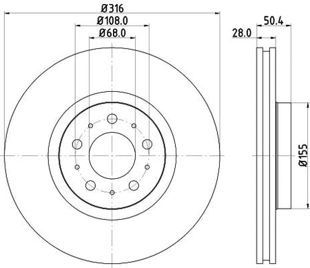 Volvo S60 Brake Disc, Hella OEM, OEM 30636074 - View 3