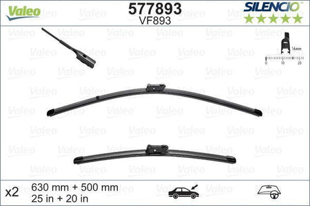 Valeo Front Wiper Blade Set for Volvo, Audi & more, OEM quality, OEM 4J1998002A - View 3
