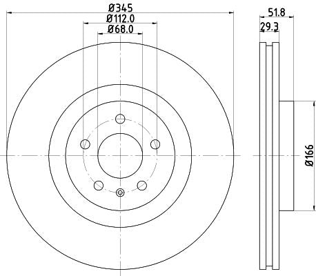 AUDI Q5 Van Brake Disc, Hella OEM, OEM 8K0615301B - View 3