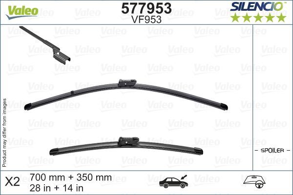 Valeo Front Wiper Blade Set for Ford, OEM quality, OEM 2169788, MPN 577953