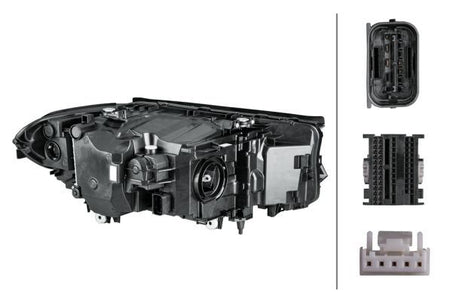 BMW 5 Series Left Headlight, Hella OEM, OEM 63117214957 - View 2