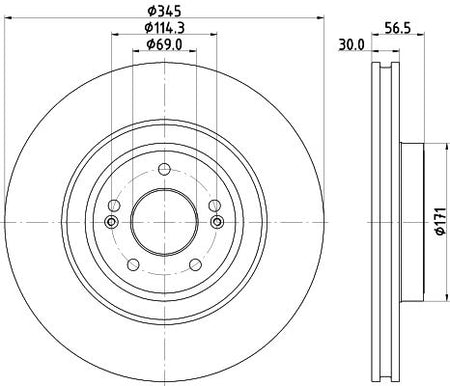 Hella Brake Disc for Genesis & KIA, OEM quality, OEM 51712J5250 - View 2