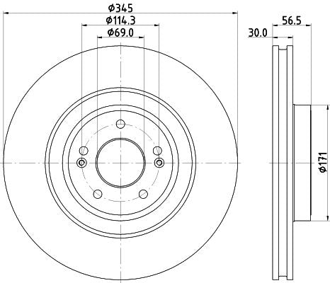 Hella Brake Disc for Genesis & KIA, OEM quality, OEM 51712J5250 - View 2