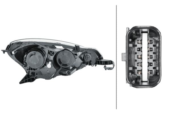 Citroen C3 II Left Headlight | Hella OEM 6208S7, MPN 1EJ 354 674-011 - View 2