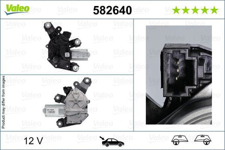 Valeo Rear Wiper Motor for Dacia & Nissan, OEM quality, OEM 287104EL0A, MPN 582640