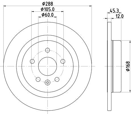 Holden Astra Hatchback Brake Disc, Hella OEM, OEM 13509120 - View 4