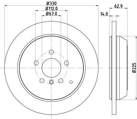 Mercedes-Benz M-Class Brake Disc, Hella OEM, OEM 1644230512 - View 4