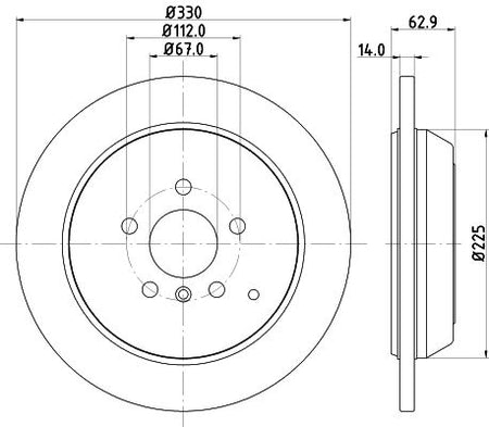Mercedes-Benz M-Class Brake Disc, Hella OEM, OEM 1644230512 - View 4