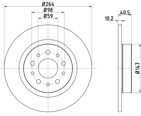 FIAT Tipo Saloon Brake Disc, Hella OEM, OEM 51914664 - View 4