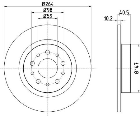 FIAT Tipo Saloon Brake Disc, Hella OEM, OEM 51914664 - View 4