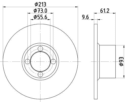 Rover Mini Hatchback 1.3 Cooper Works Brake Disc, Hella OEM, OEM 21A2612 - View 3